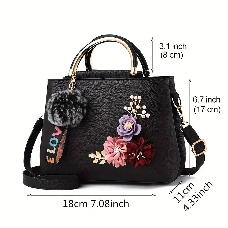 Elegant Mini Crossbody Bag 3d Flower Decor Handbag Women S Shoulder Bag Street Trends Tote Bag Purse