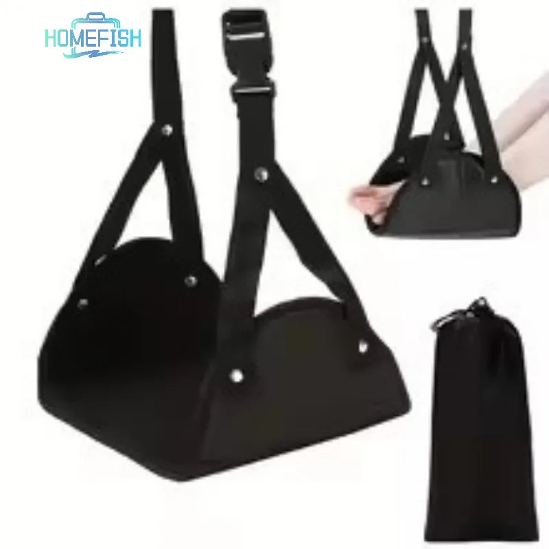 Homefish Airplane Footrest Adjustable Strap Portable Hammock Leg Rest
