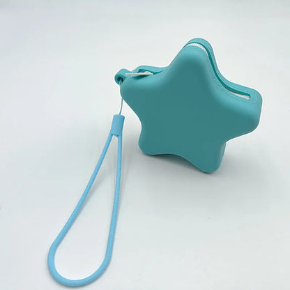 Creative Silicone Coin Purse Portable Zipper Cosmetic Bag Starfish Shape Earphone Women Girls Cute