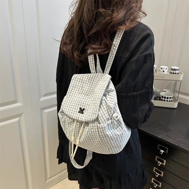 Simple Casual Daypack Girls Students Daily Commute Travel Outdoor Shoulder Bag