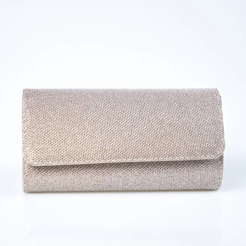 Full Rhinestone Gold Clutch Purse Detachable Thin Metal Chain Strap Flap Evening Handbag Cocktail