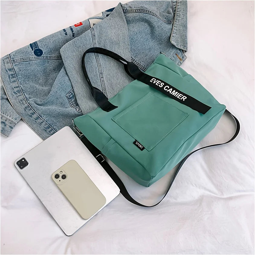 Nylon Gym Tote Bag Large Capacity Shoulder Bag Women Student - Soft