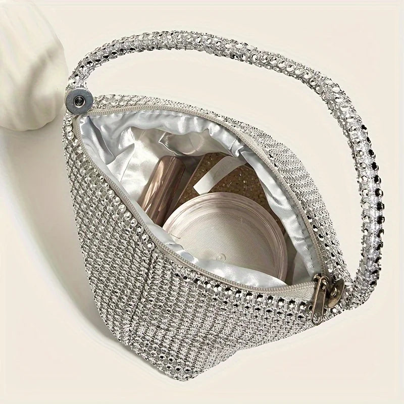 Rhinestone Glitter Clutch Bag – Sparkle Evening Wrist Purse