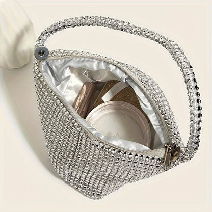Rhinestone Glitter Clutch Bag – Sparkle Evening Wrist Purse