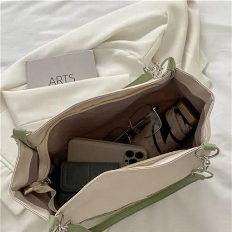 Harajuku Versatile Tote Bag Street Handbag Student School Bag Casual Large Capacity Women Shoulder