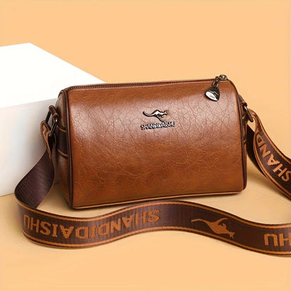 PU Leather Pillow Crossbody Bag – Wide Strap Shoulder Bag