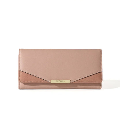 Women S Purse Solid Color Large Capacity Mobile Money Card Bag Advanced Long Clip