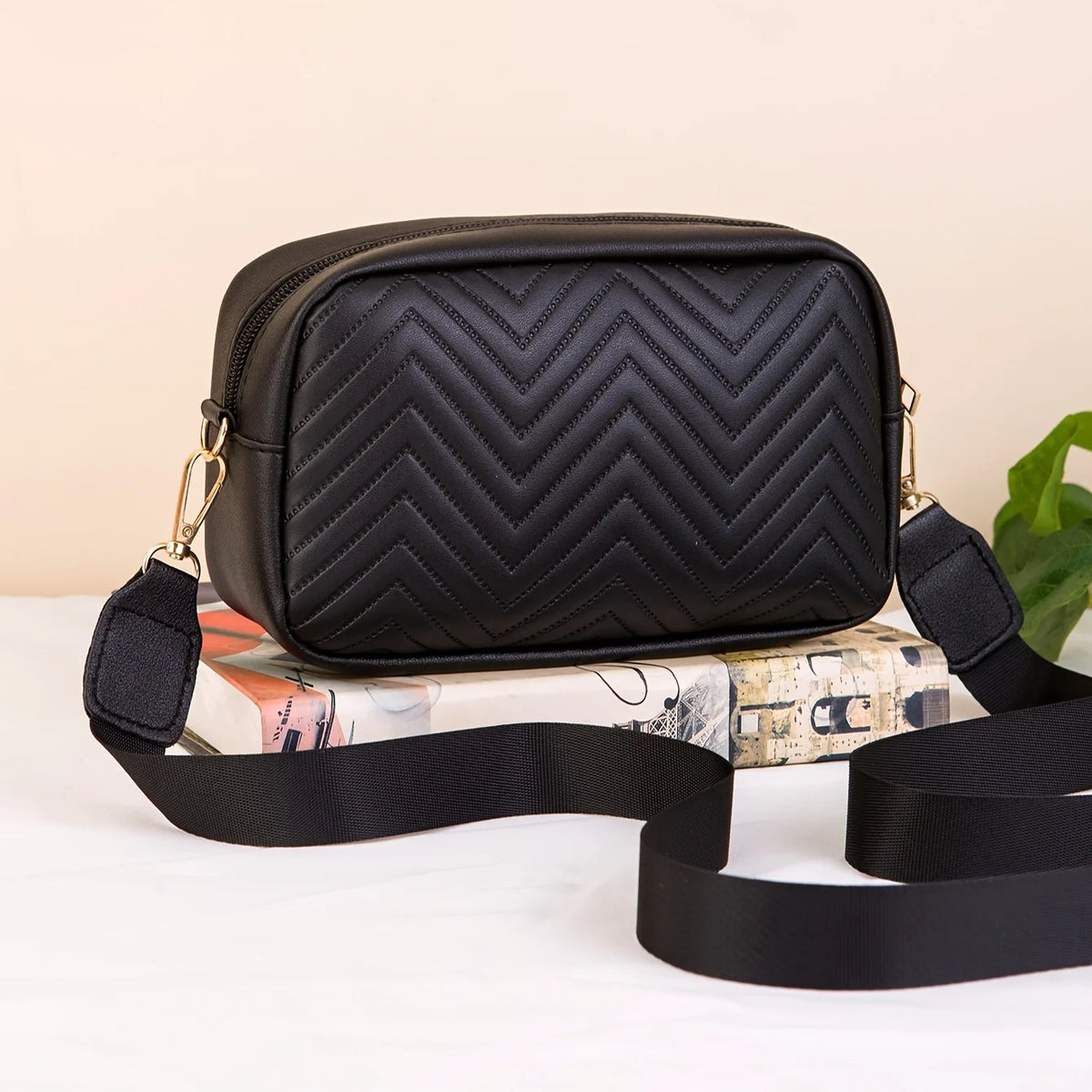Quilted Crossbody Bag Small PU Leather Shoulder Purse