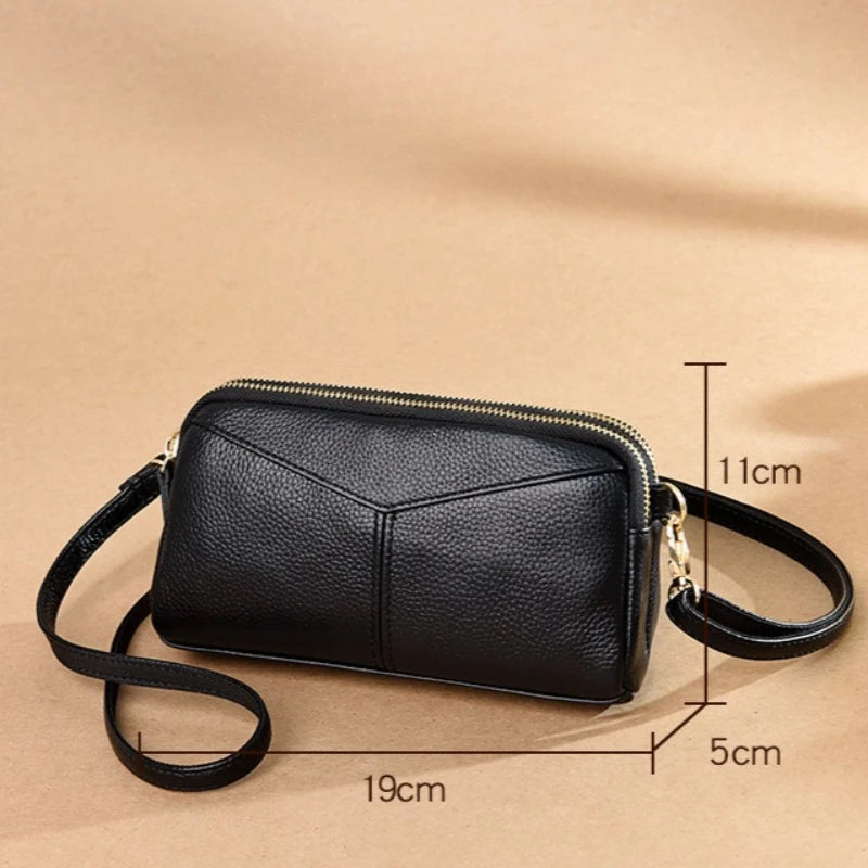 Small Crossbody Bag Sac Main 100 Genuine Leather Women Tote Shoulder Solid Color Clutch Ladies Bags
