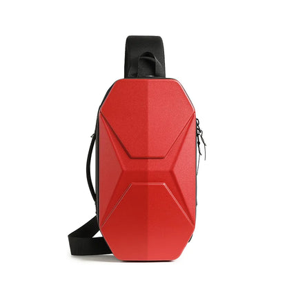 Functional Chest Bag Men Pc Hard Shell Crossbody Bag Large-Capacity Single-Shoulder Waterproof