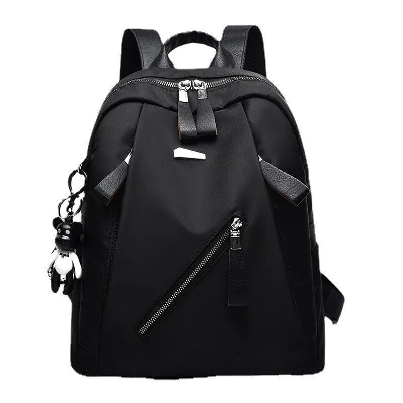 Waterproof Nylon Backpack for Women – Multi-Pocket Travel & School Bag