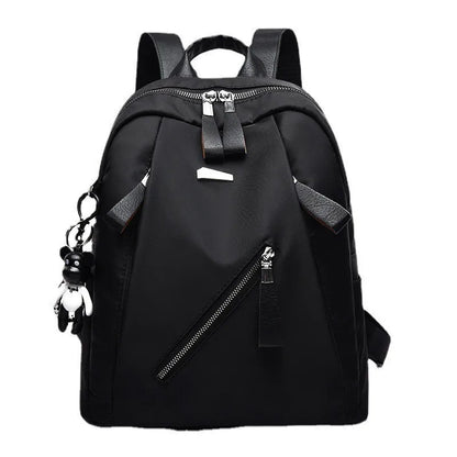 Waterproof Nylon Backpack for Women – Multi-Pocket Travel & School Bag