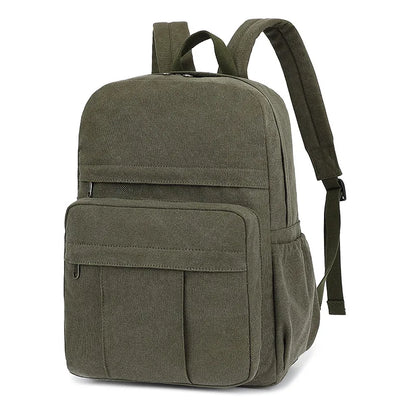 Wear-Resistant Canvas Men S Backpack Large Capacity 15 6-Inch Computer Storage