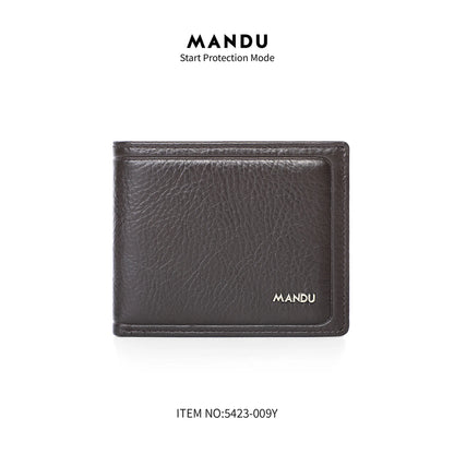Men S Solid Color Large Capacity Security Brush Multi-Function Card Holder Small Change Storage
