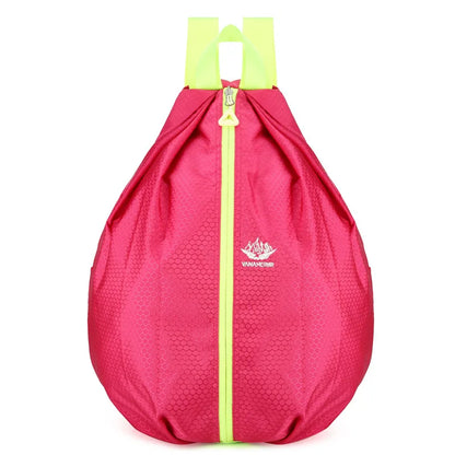 Folding Shoulder Sports Backpack Middle Zipper Outdoor Travel Portable Anti-Spill
