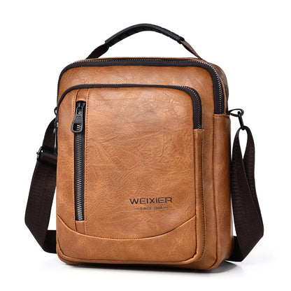 Men S Leisure Retro Cross-Body Large-Capacity Mobile Phone Carry-On Items Storage Waterproof