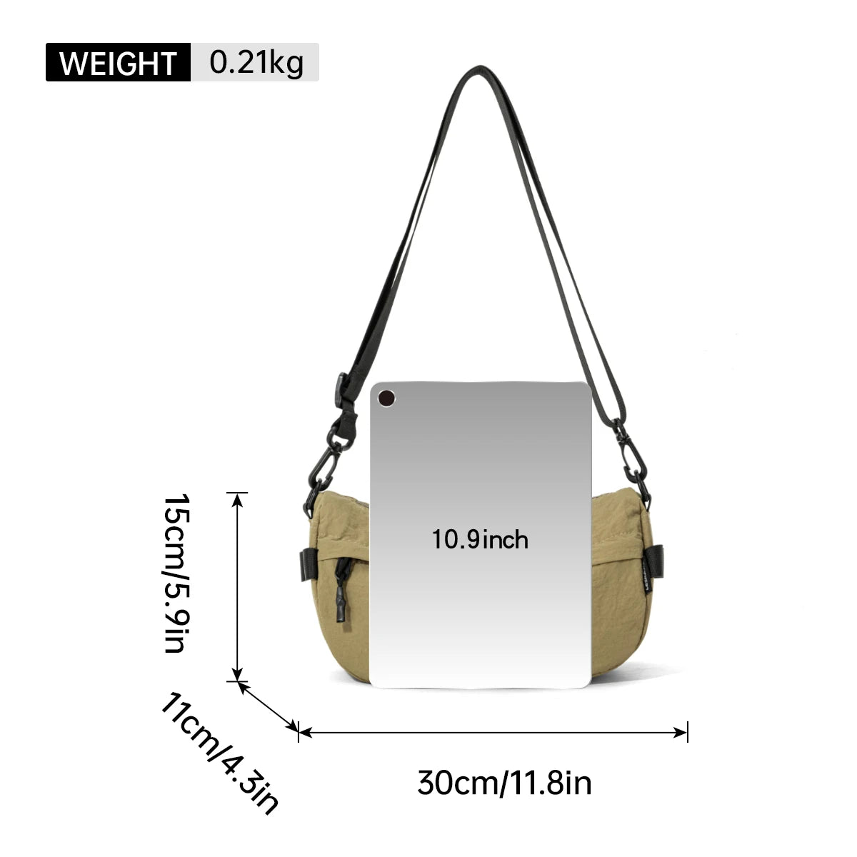 Japanese Waterproof Lightweight Nylon Crossbody Bag Casual Multi-Pocket Unisex Phone Bag