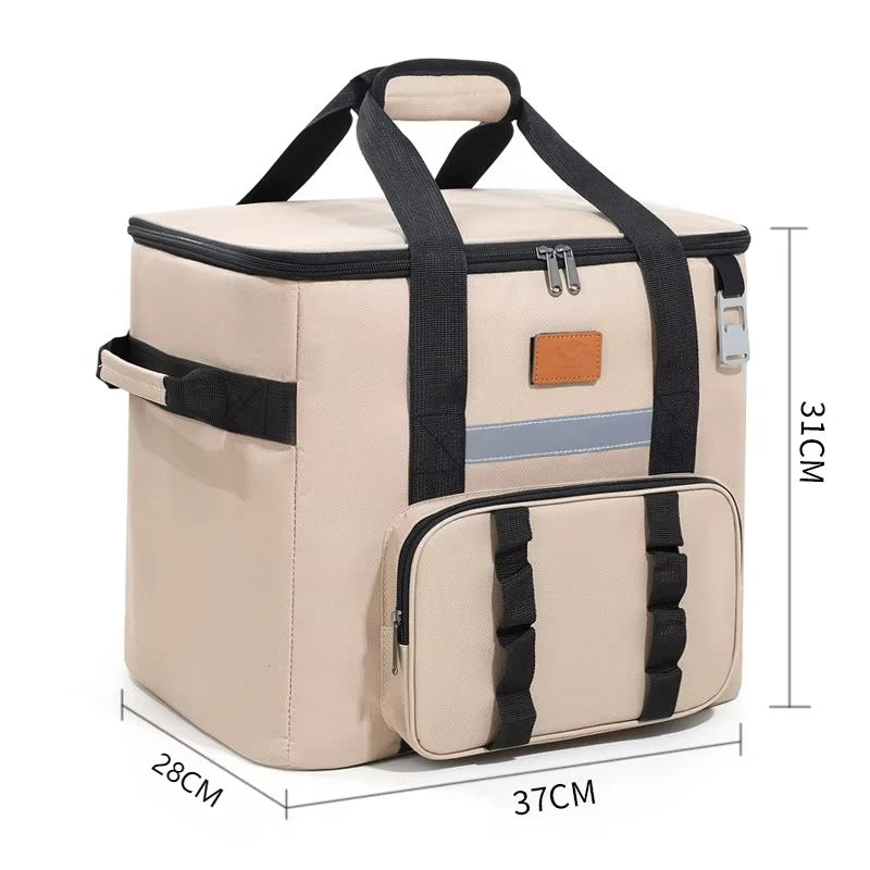 32l Thermal Food Carrier Bag Women Large Insulated Cooler Tote Zipper Portable Leakproof Picnic