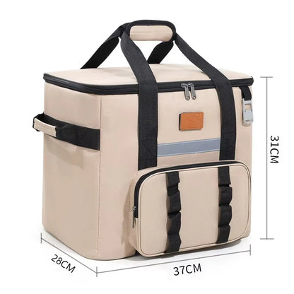 32l Thermal Food Carrier Bag Women Large Insulated Cooler Tote Zipper Portable Leakproof Picnic
