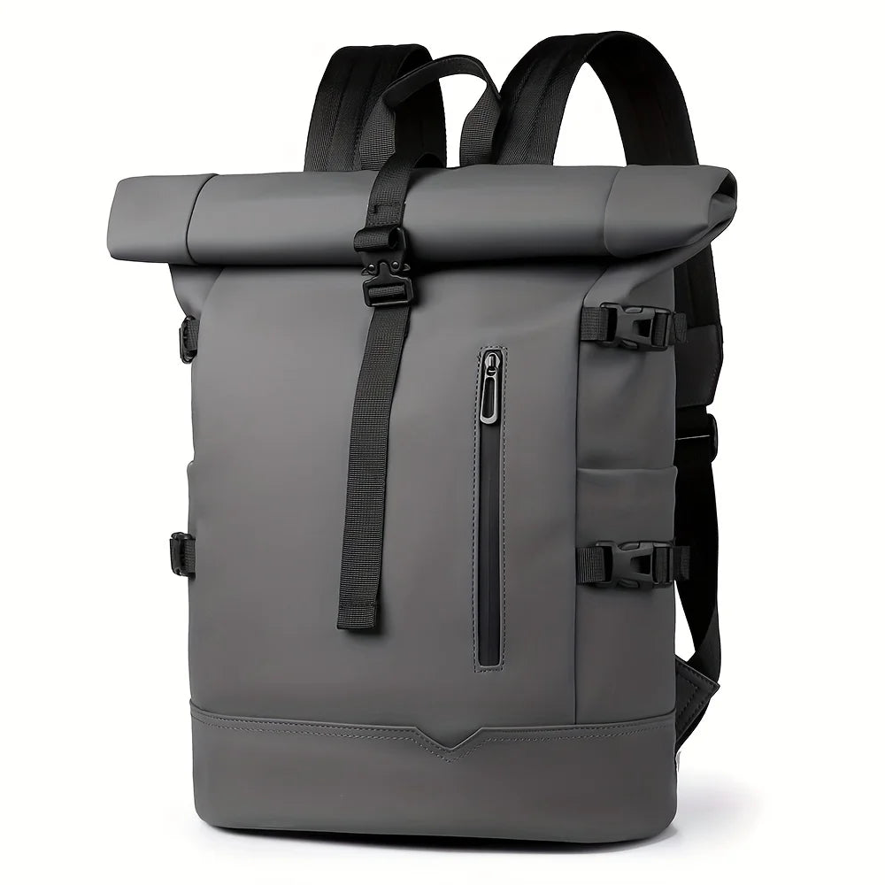 Roll-Top Travel Backpack for Men – Large Capacity Bag