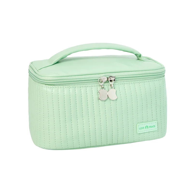 Cake Makeup Bag Pu Leather Large-Capacity Waterproof Storage Hand-Held Cosmetics Organization