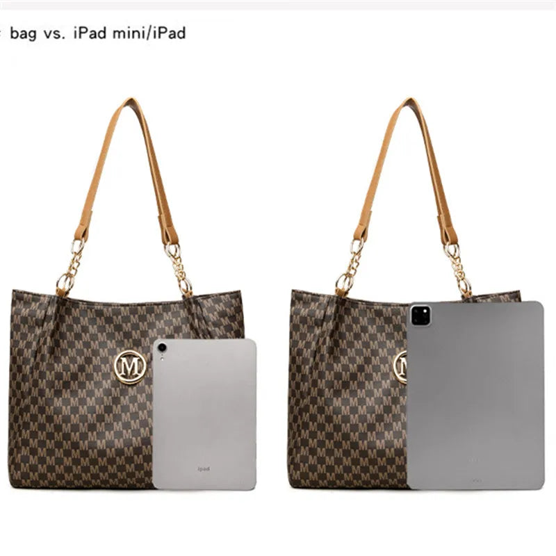 Monogram Tote Bag – Large Capacity Shoulder Bag for Women