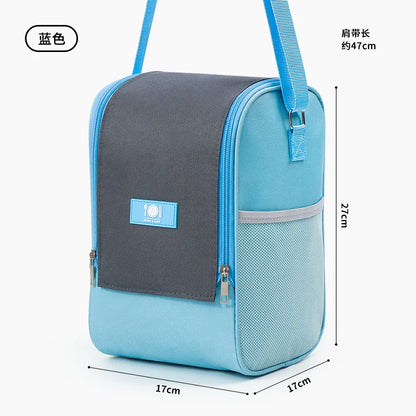Round Lunch Box Bag Carry Thermal Insulation Thick Aluminum Foil Protect Work Zipper Outdoor