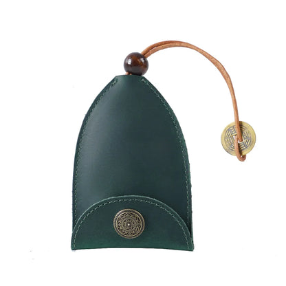 Car Key Bag Vintage Cowhide Crazy Horse Leather Card Hand-Pulled Storage Men Women