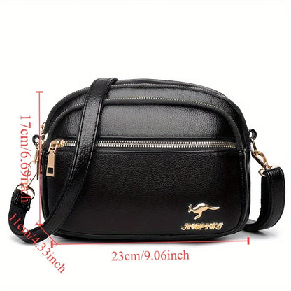 Multi-Pocket Crossbody Bag for Women – Soft Leather Shoulder Bag