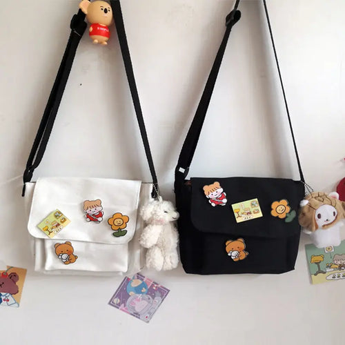 Cute Small Canvas Bag Female Crossbody Bags Girls Women Handbags Shoulder Ladies Cellphone Diagonal