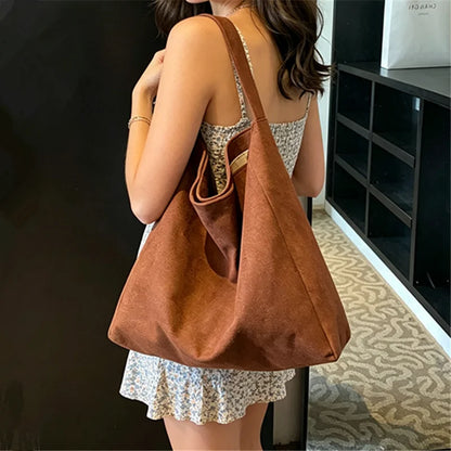 Effortlessly Chic Oversized Suede Tote Bag Soft Slouchy Design Spacious Handbag Shoulder Bags Women