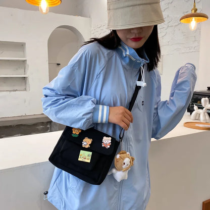 Cute Small Canvas Bag Female Crossbody Bags Girls Women Handbags Shoulder Ladies Cellphone Diagonal