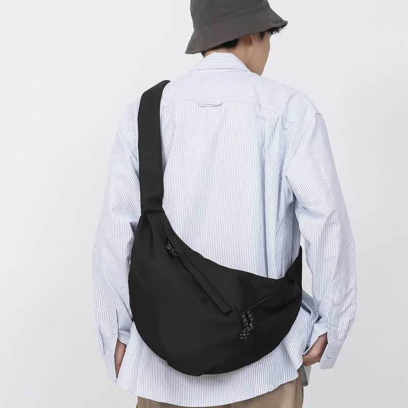 Men S Cross-Body Leisure Sports Dumpling Bag Women One-Shoulder Canvas Satchel