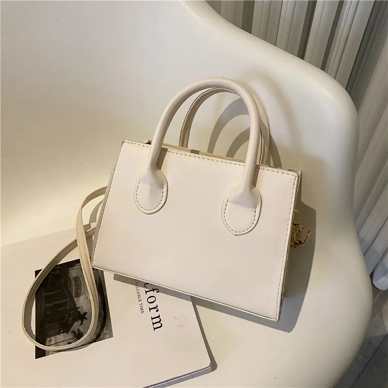 Small Crossbody Tote Bag – Dual Handle Retro Handbag for Women