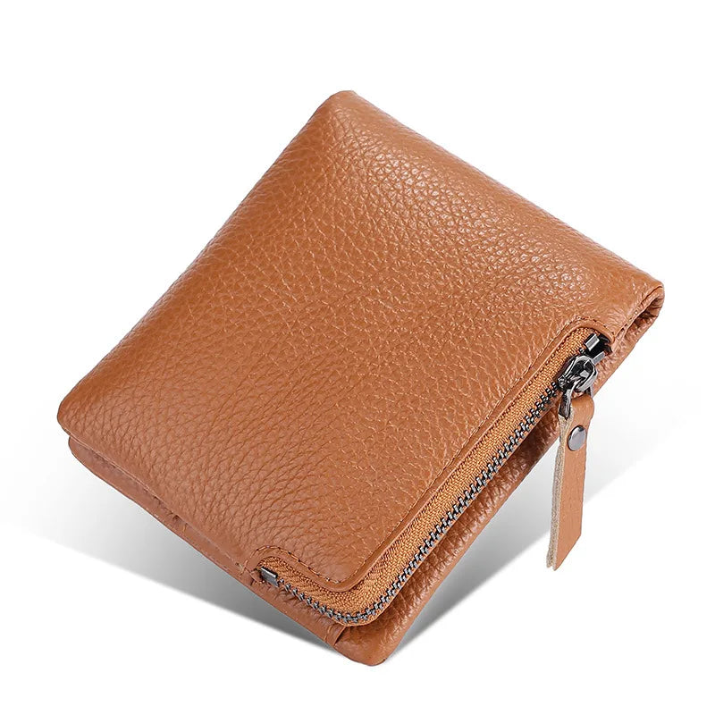 Top-Grain Cowhide Men S Wallet Business Wallet Loose Change Coin Storage