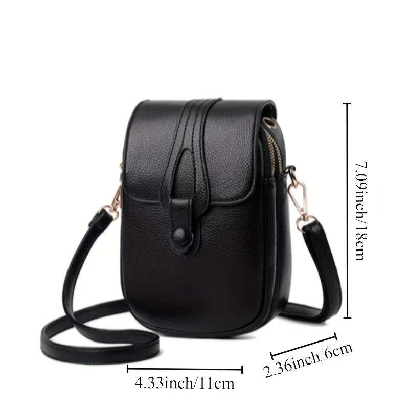 Stylish Flip Open Pu Leather Crossbody Bags Women Versatile Shoulder Purses Phone Pouch Pocket