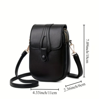 Stylish Flip Open Pu Leather Crossbody Bags Women Versatile Shoulder Purses Phone Pouch Pocket