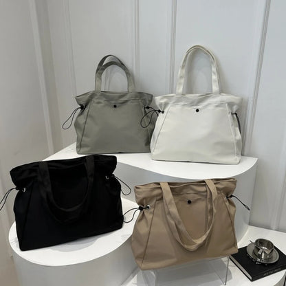 Canvas Drawstring Tote Bag – Large Capacity Casual Shoulder Bag
