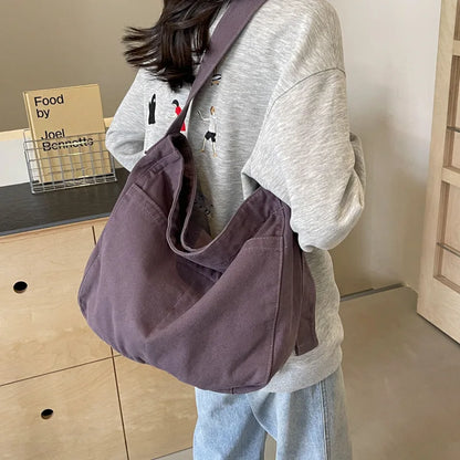 Canvas Crossbody Hobo Bag – Large Capacity Casual Shoulder Bag