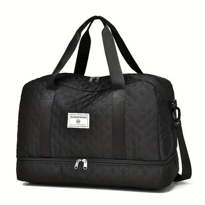 Luxury Duffel Bag Large Capacity Handbag Shoulder Crossbody Tote Bag Dry Wet Separation Dual Side