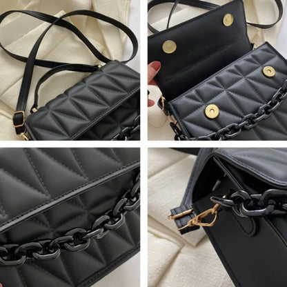 Quilted Crossbody Bag for Women – Mini Flap Purse with Chain