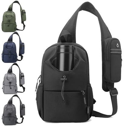 Nylon Water Cup Bag Men S Backpack Water-Repellent Single-Shoulder Chest Bag Large-Capacity