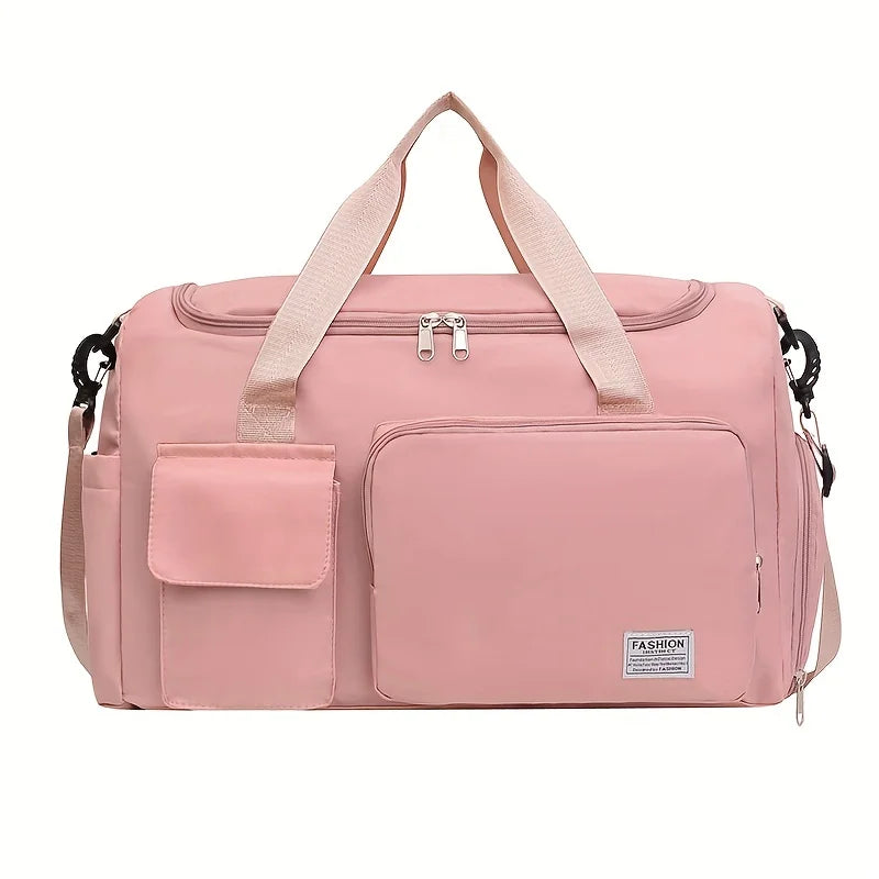 Women's Gym Bag with Shoe Compartment – Nylon Travel Duffel Bag