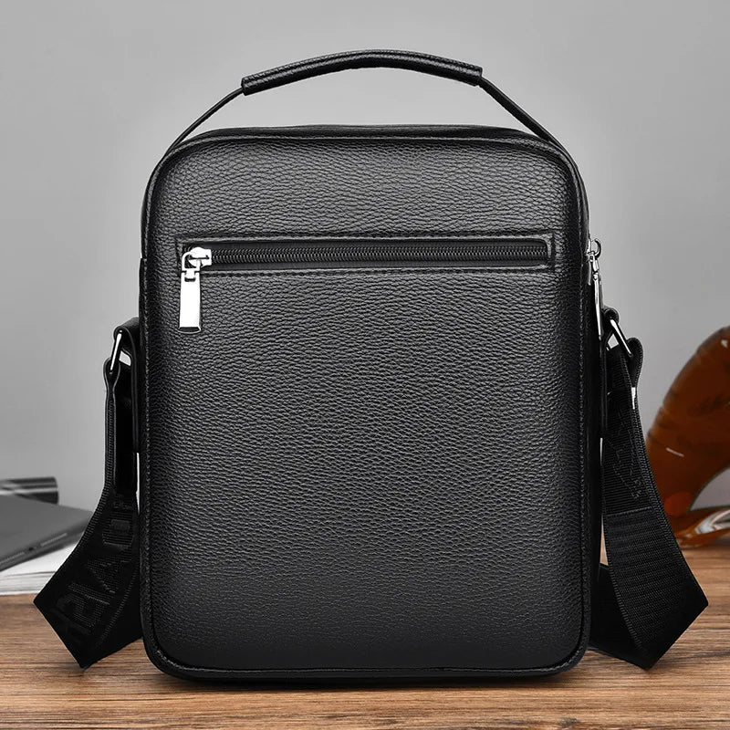 Men S Genuine Leather Single-Shoulder Layer Cowhide Crossbody Bag