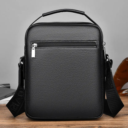 Men S Genuine Leather Single-Shoulder Layer Cowhide Crossbody Bag