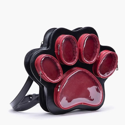 Sweet Cute Cat Paw Ita Bag Ladies Multi Layer Large Capacity Backpack Women Color Black Shoulder