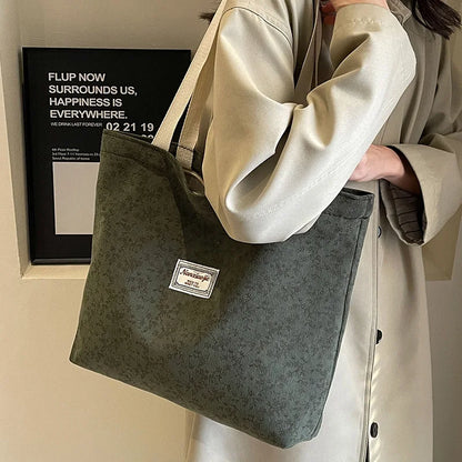 Floral Corduroy Tote Bag – Bohemian Women's Shoulder Shopper