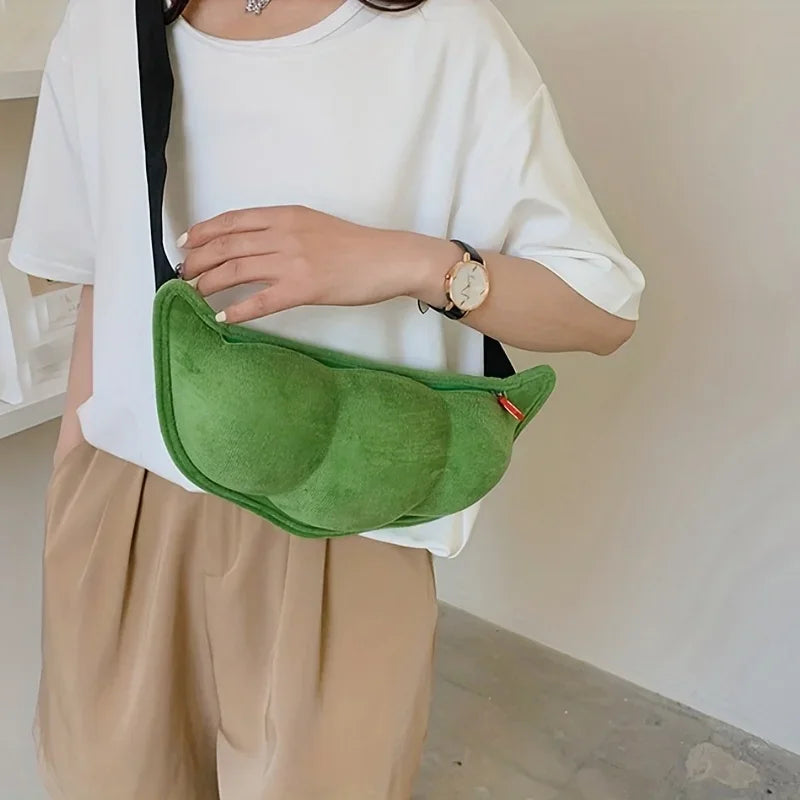 Pea-Shaped Fanny Pack – Cute Novelty Crossbody Bag