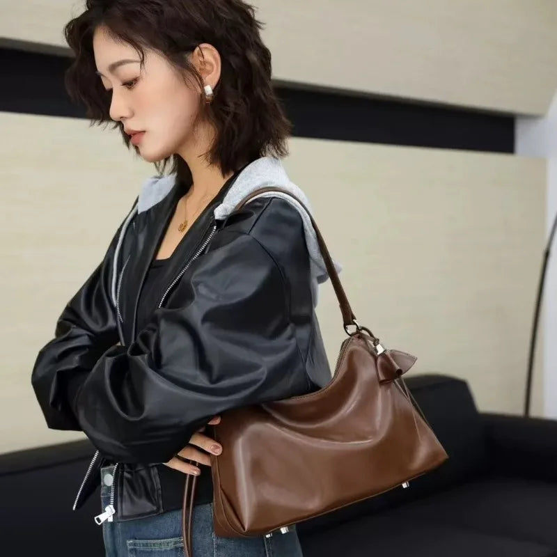 Tote Top Layer Leather Crossbody Bags Women Shoulder Large Capacity Designer Bag Fashionable Purse