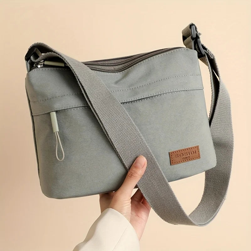 Nylon Women's Crossbody Shoulder Bag – Multi-Pocket Zipper